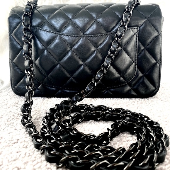FULL SET - CHANEL Mini Classic Handbag (“So Black” - 21B) - Picture 10 of 16